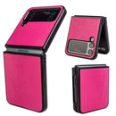 For Samsung Galaxy Z Flip4 Peacock Texture Phone Case(Rose Red)