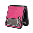 For Samsung Galaxy Z Flip4 Peacock Texture Phone Case(Rose Red)