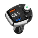 T62 Dual USB QC 3.0 Fast Charger Bluetooth 5.0 Adapter MP3 Player Handsfree Car Kit FM Transmitter