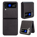 For Samsung Galaxy Z Flip4 Cross Texture Phone Case(Black)