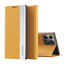 For Honor X8 2022 / X30i / Play6T Pro Side Electroplated Adsorption Leather Phone Case(Yellow)