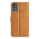 For Motorola G62 5G Dual-side Magnetic Buckle Horizontal Flip Leather Phone Case(Yellow)