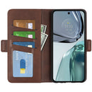 For Motorola G62 5G Dual-side Magnetic Buckle Horizontal Flip Leather Phone Case(Brown)