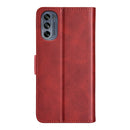 For Motorola G62 5G Dual-side Magnetic Buckle Horizontal Flip Leather Phone Case(Red)