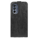 For Motorola Moto G62 5G R64 Texture Vertical Flip Leather Phone Case(Black)