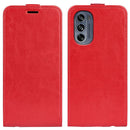 For Motorola Moto G62 5G R64 Texture Vertical Flip Leather Phone Case(Red)