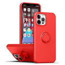 Ring Kickstand Silicone Phone Case For iPhone 14(Red)