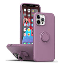 Ring Kickstand Silicone Phone Case For iPhone 14(Dark Purple)