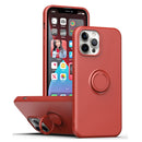 Ring Kickstand Silicone Phone Case For iPhone 14(Hawthorn Red)