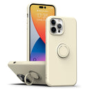 Ring Kickstand Silicone Phone Case For iPhone 14 Pro Max(Antique White)