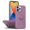 Ring Kickstand Silicone Phone Case For iPhone 14 Pro Max(Dark Purple)