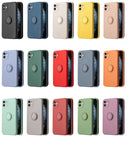 Ring Kickstand Silicone Phone Case For iPhone 14 Pro Max(Antique White)