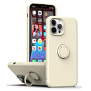 Ring Kickstand Silicone Phone Case For iPhone 14 Max(Antique White)