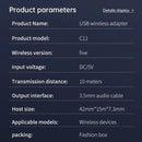 C11 Car Bluetooth Receiver USB to 3.5mm Jack Audio Music Handsfree Adapter for Car Speaker