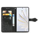 For Honor 70 Mandala Flower Embossed Horizontal Flip Leather Phone Case(Black)