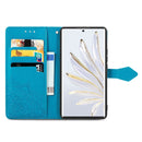 For Honor 70 Mandala Flower Embossed Horizontal Flip Leather Phone Case(Blue)