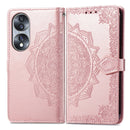 For Honor 70 Mandala Flower Embossed Horizontal Flip Leather Phone Case(Rose Gold)