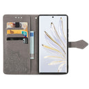 For Honor 70 Mandala Flower Embossed Horizontal Flip Leather Phone Case(Gray)