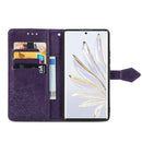 For Honor 70 Mandala Flower Embossed Horizontal Flip Leather Phone Case(Purple)