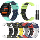For Garmin Forerunner 630 Silicone Sports Two-Color Watch Band(Amygreen+Black)