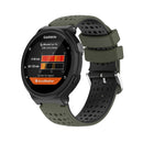 For Garmin Approach S6 Silicone Sports Two-Color Watch Band(Amygreen+Black)