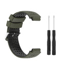 For Garmin Approach S6 Silicone Sports Two-Color Watch Band(Amygreen+Black)