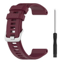 For Garmin Fenix 5 Plus 22mm Solid Color Silicone Watch Band(Burgundy)