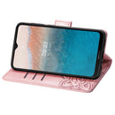 For Nokia C21 Plus Butterfly Love Flower Embossed Horizontal Flip Leather Phone Case(Rose Gold)