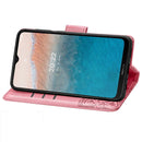 For Nokia C21 Plus Butterfly Love Flower Embossed Horizontal Flip Leather Phone Case(Pink)
