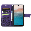 For Nokia C21 Plus Butterfly Love Flower Embossed Horizontal Flip Leather Phone Case(Dark Purple)