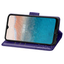 For Nokia C21 Plus Butterfly Love Flower Embossed Horizontal Flip Leather Phone Case(Dark Purple)