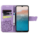 For Nokia C21 Plus Butterfly Love Flower Embossed Horizontal Flip Leather Phone Case(Light Purple)