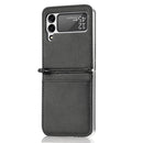 For Samsung Galaxy Z Flip 4 5G Folding Litchi Texture Card Wallet Phone Case(Black)