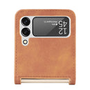 For Samsung Galaxy Z Flip 4 5G Folding Litchi Texture Card Wallet Phone Case(Brown)