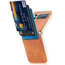 For Samsung Galaxy Z Flip 4 5G Folding Litchi Texture Card Wallet Phone Case(Brown)