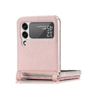 For Samsung Galaxy Z Flip 4 5G Folding Litchi Texture Card Wallet Phone Case(Pink)