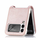 For Samsung Galaxy Z Flip 4 5G Folding Litchi Texture Card Wallet Phone Case(Pink)
