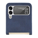 For Samsung Galaxy Z Flip 4 5G Folding Litchi Texture Card Wallet Phone Case(Blue)