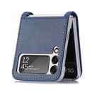 For Samsung Galaxy Z Flip 4 5G Folding Litchi Texture Card Wallet Phone Case(Blue)