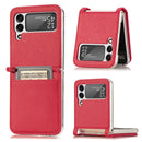For Samsung Galaxy Z Flip 4 5G Folding Litchi Texture Card Wallet Phone Case(Red)