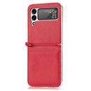 For Samsung Galaxy Z Flip 4 5G Folding Litchi Texture Card Wallet Phone Case(Red)