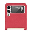 For Samsung Galaxy Z Flip 4 5G Folding Litchi Texture Card Wallet Phone Case(Red)