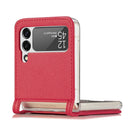 For Samsung Galaxy Z Flip 4 5G Folding Litchi Texture Card Wallet Phone Case(Red)
