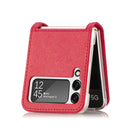 For Samsung Galaxy Z Flip 4 5G Folding Litchi Texture Card Wallet Phone Case(Red)