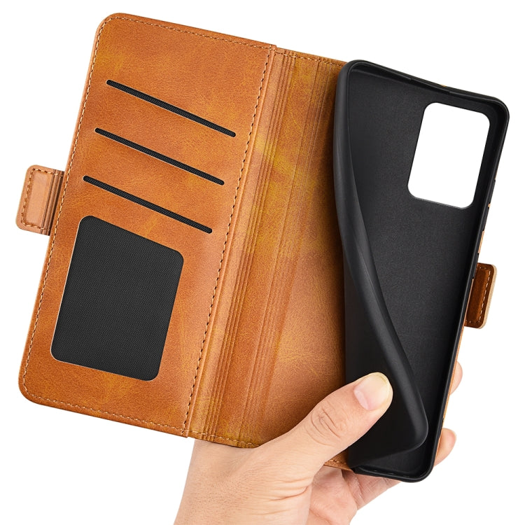 For OnePlus Nord CE 2 Lite Dual-side Magnetic Buckle Horizontal Flip Leather Phone Case(Yellow)
