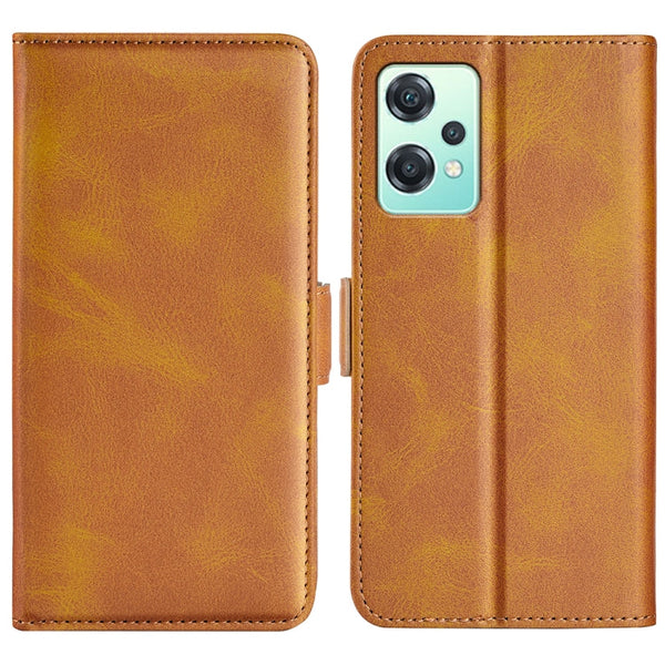 For OnePlus Nord CE 2 Lite Dual-side Magnetic Buckle Horizontal Flip Leather Phone Case(Yellow)