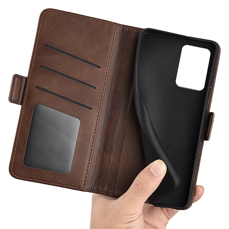 For OnePlus Nord CE 2 Lite Dual-side Magnetic Buckle Horizontal Flip Leather Phone Case(Brown)