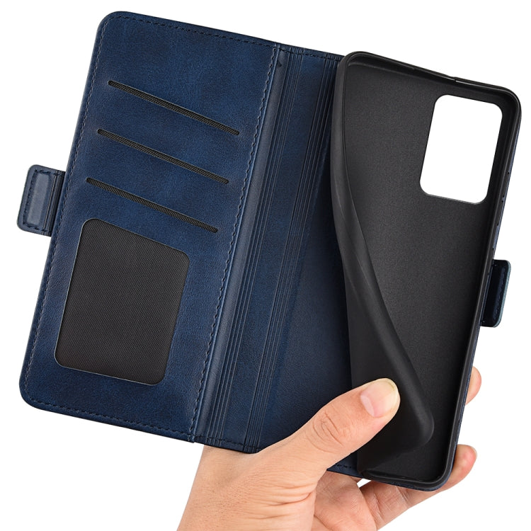 For OnePlus Nord CE 2 Lite Dual-side Magnetic Buckle Horizontal Flip Leather Phone Case(Dark Blue)