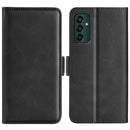 For Samsung Galaxy M13 4G Dual-side Magnetic Buckle Horizontal Flip Leather Phone Case(Black)