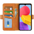 For Samsung Galaxy M13 4G Dual-side Magnetic Buckle Horizontal Flip Leather Phone Case(Yellow)